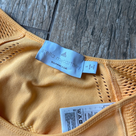 Adidas X Stella McCartney Barricade Orange Mesh Tennis Top Womens small - Picture 2 of 4